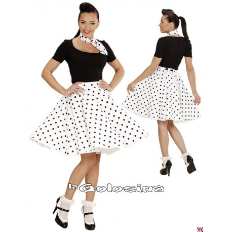Falda de lunares polka anos 50 y panuelo