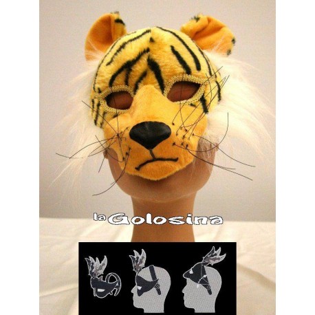 Mascara con diadema de Tigre