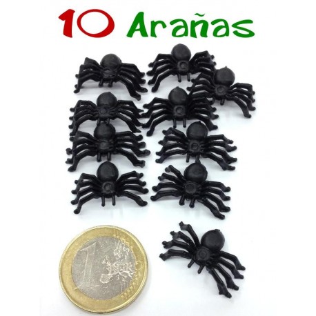 Pack de 10 mini arañas negras