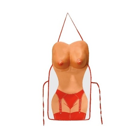 Art. Sexy Delantal con tetas en rojo