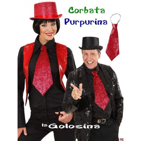 Corbata vivos colores purpurina