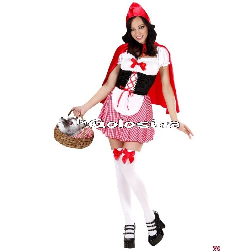 Disfraz Caperucita Roja Para Niñas Con Capucha Y Canasta Cosplay. Cuento