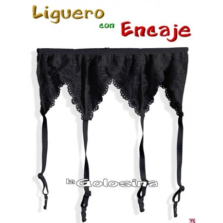 Liguero con encaje negro