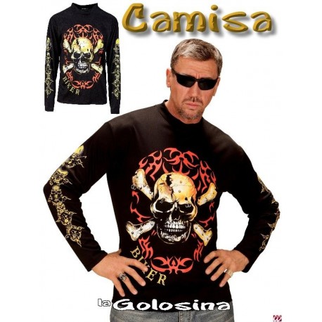 Camiseta Motociclista calavera (Rock).