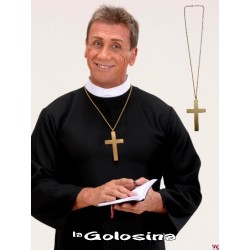 Cadena con crucifijo metal dorado
