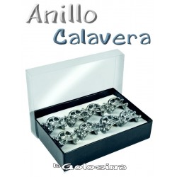 Anillo calavera plateado