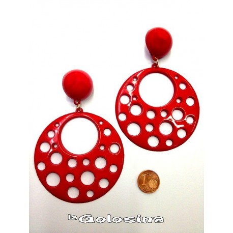 Pendientes plastico labrados altura 9,5 cm