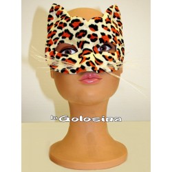 Antifaz de leopardo con bigotes