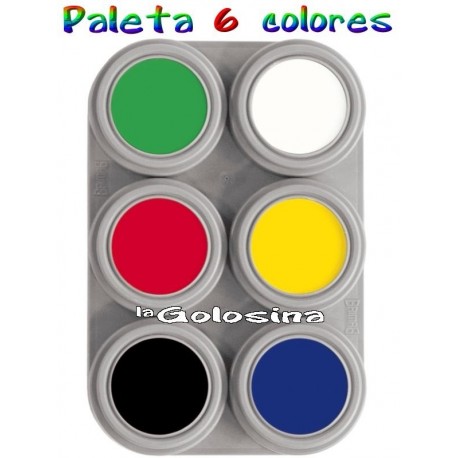 Maquillaje al Agua Paleta 6 colores Grimas