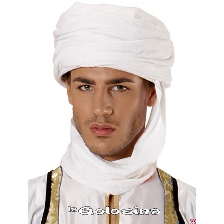 Turbante blanco de tela.