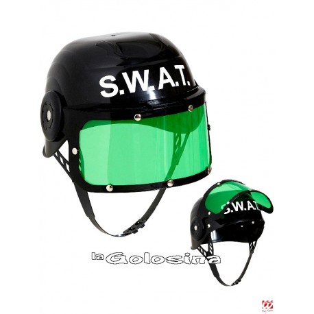 Casco Antidisturbios Policia negro (S.W.A.T.).