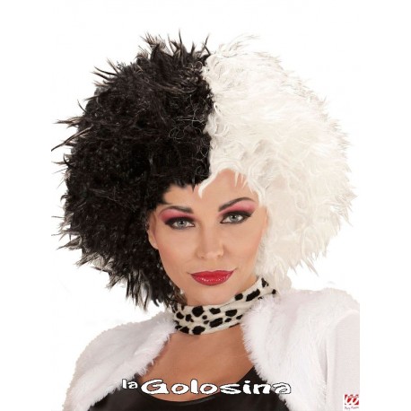 Peluca blanca y negra (Cruella)