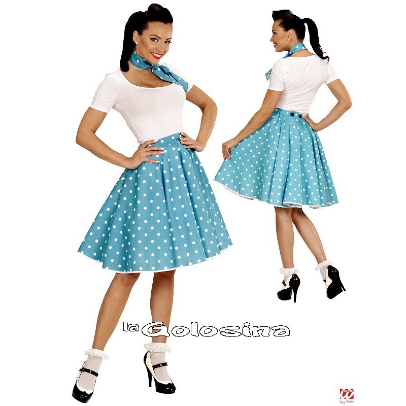 Falda de lunares polka años 50 y pañuelo para category_name