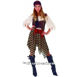 Disfraz Chica Pirata Rayas