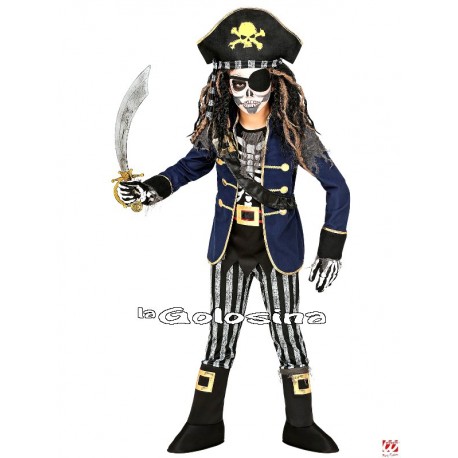 Disfraz Niño: Capitan pirata esqueleto.