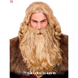 Peluca Vikinga con barba y bigote