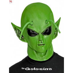 Mascara Alien verde con antenas.
