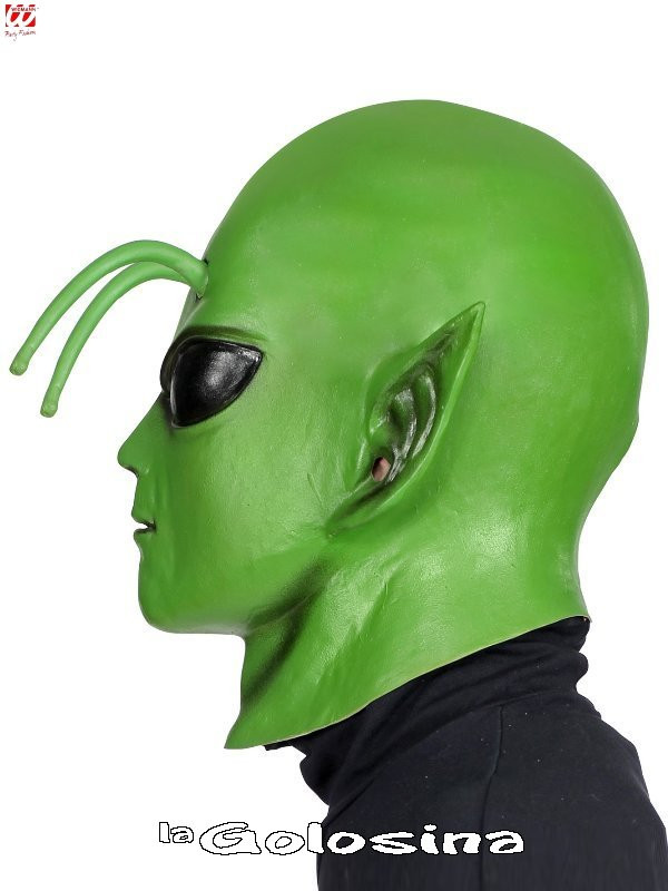 Mascara Alien verde con antenas. para category_name