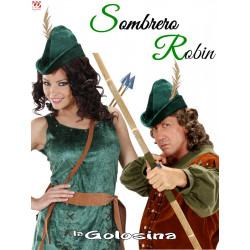 Somb. Robin de fieltro verde con pluma