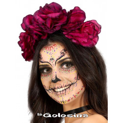 Diadema Catrina con flores lilas