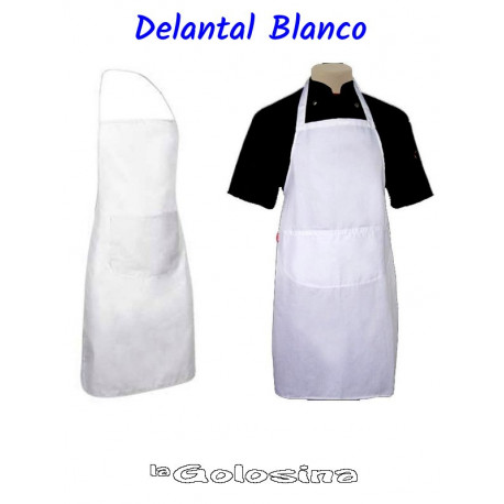 Delantal Blanco con bolsillo.