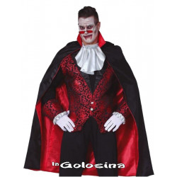 Capa negra con forro rojo 115 cm.