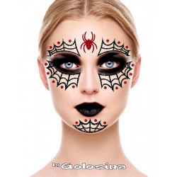 Tatuaje (Tatoo) Araña glitter face, 20x20 cm.