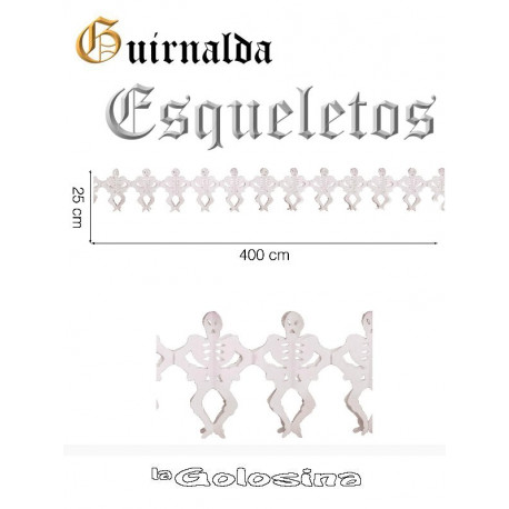 Guirnalda esqueleto 25 x 300 cm.