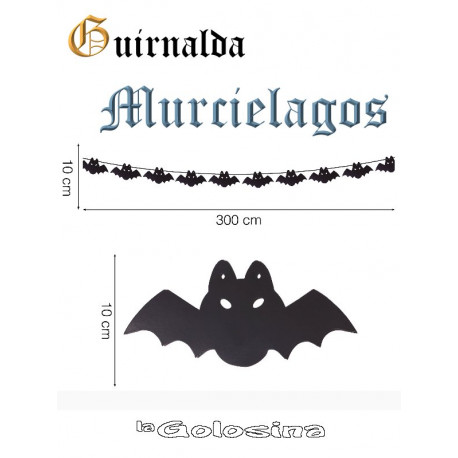 Guirnalda murcielagos 10 x 300 cm.
