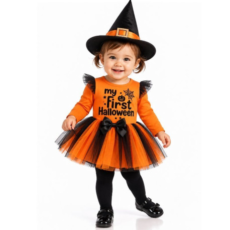 Disfraz Niña: Brujita naranja