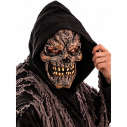Mascara espuma y latex media cara capucha Grim Reaper. Infantil