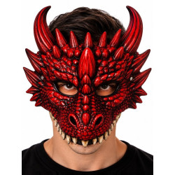 Media mascara dragon, foam, roja.