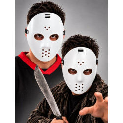 Mascara hockey blanca, pvc.