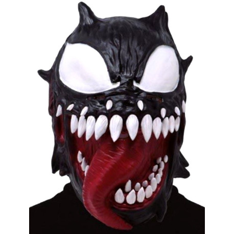 Mascara negra heroe latex.