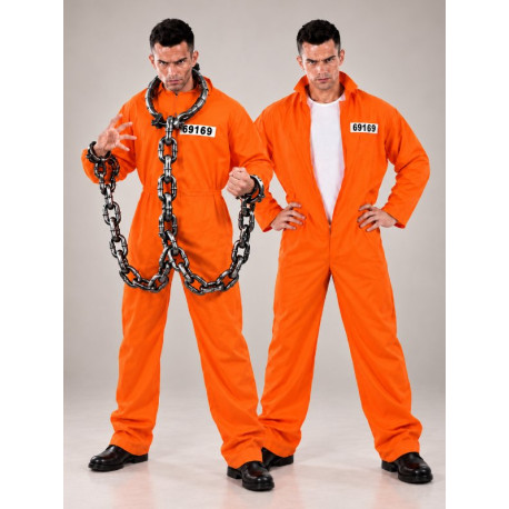 Disfraz Preso, buzo naranja.