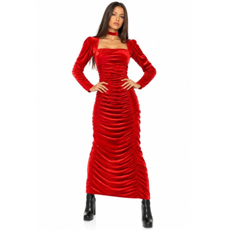Disfraz Vestido drapeado - Rojo.